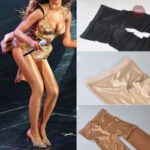 Porte-jarretelles avec collants brillants pour une touche chic
