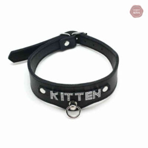 Collier BDSM Chaton en cuir noir