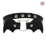Collier BDSM Chauvesouris en cuir noir