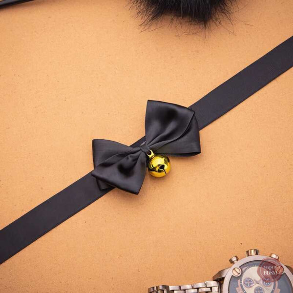 Collier en cuir BDSM avec nœud papillon stylé