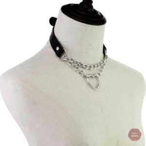 Collier en chaîne avec pendentif cœur, design tendance