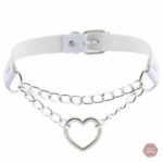 Collier cœur en métal, accessoire de mode audacieux