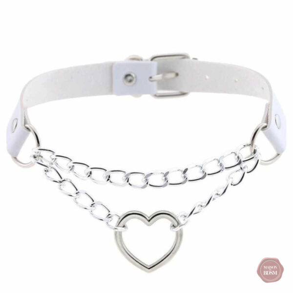 Collier cœur en métal, accessoire de mode audacieux