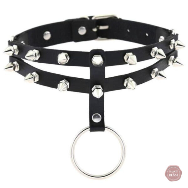 collier-cloute-1 Collier clouté noir pour pratiques BDSM