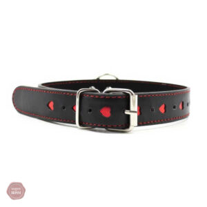 Collier en cuir pour pratiques BDSM, motif cœur