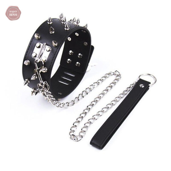 collier-laisse-cloute-1 Collier clouté pour pratiques BDSM