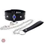 Collier de soumission avec laisse pour pratiques BDSM