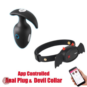 Collier Little Devil et plug anal contrôlés par application