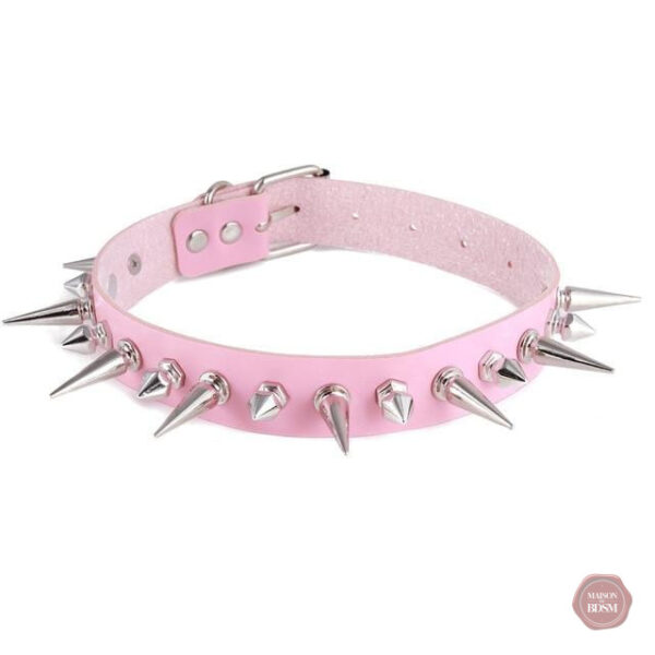 Collier BDSM en cuir végan, look provocateur
