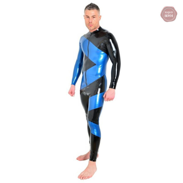 Vêtement en latex bleu pour homme