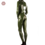Combinaison en latex pour homme couleur vert militaire