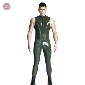 Combinaison latex sans manches pour homme