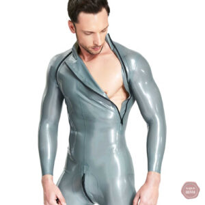 Combinaison latex homme avec zip diagonal