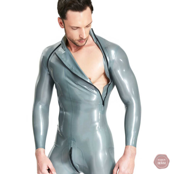 combinaison-latex-zip-diagonal-homme-1 Combinaison latex homme avec zip diagonal