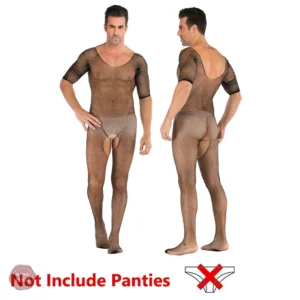 Lingerie travesti, combinaison résille masculine