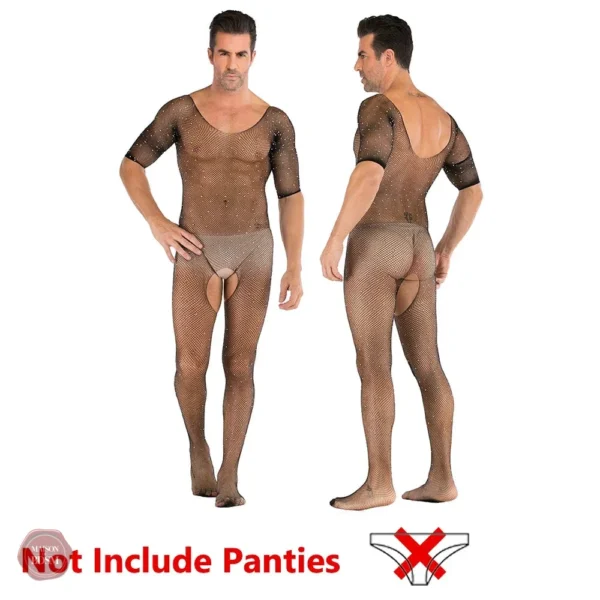 Lingerie travesti, combinaison résille masculine