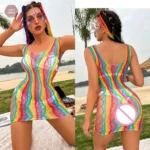 Accessoire de mode audacieux en résille colorée