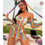 Style travesti avec une touche de couleur arc-en-ciel