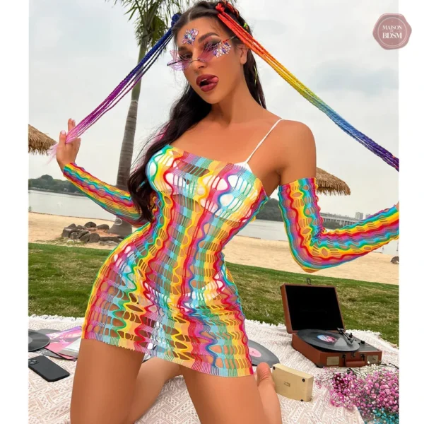 Style travesti avec une touche de couleur arc-en-ciel