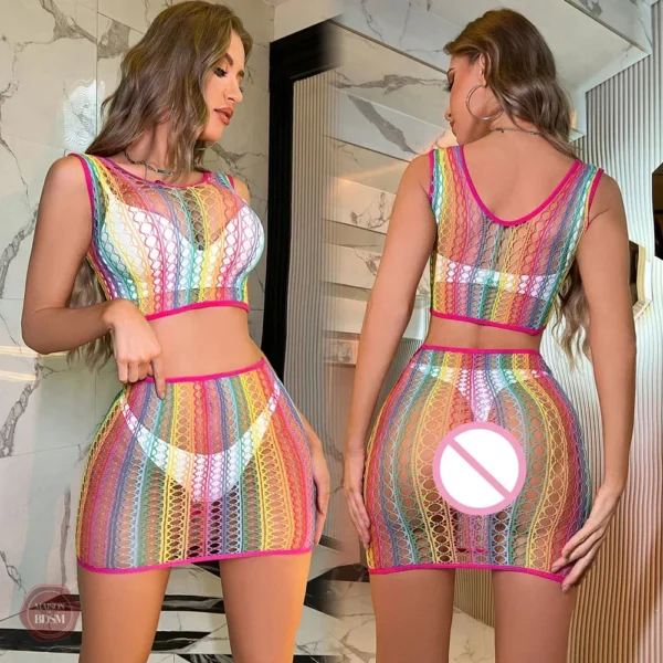 Look unique avec la combinaison sexy arcenciel