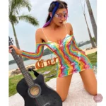 Combinaison originale en résille pour travestis