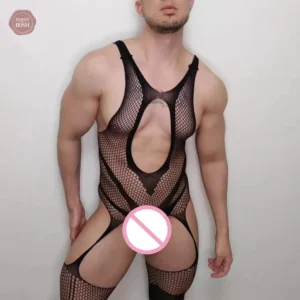 Combinaison en résille transparente pour hommes
