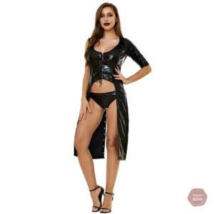 Tenue en vinyle pour femme, style audacieux