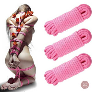Corde Shibari rose pack de 3 menottes BDSM