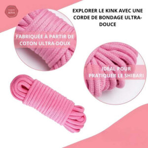 Corde rose pour décoration et liaison dans le BDSM