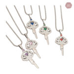 Médaillon à clé de chasteté avec véritables diamants
