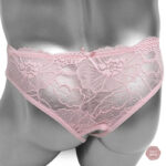 Culotte dentelle à entrejambe ouvert pour travestis