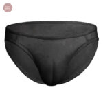 Sous-vêtement travesti en noir, design faux vagin