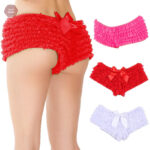 Culotte sexy à volants en maille superposée