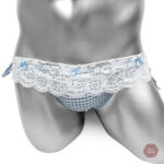 Sissy panties en tissu à carreaux avec nœud décoratif