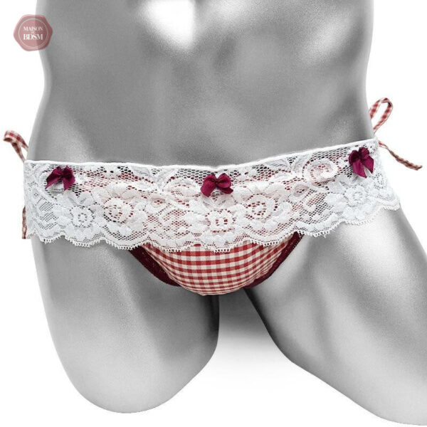 Culotte homme Sissy, finition lacets raffinée