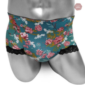 Sissy panties à fleurs, taille haute, confort optimal