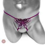 String élégant avec broderie papillon scintillante