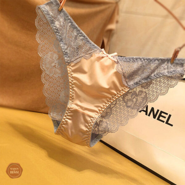 Culotte satin de soie glacée ajourée sans couture