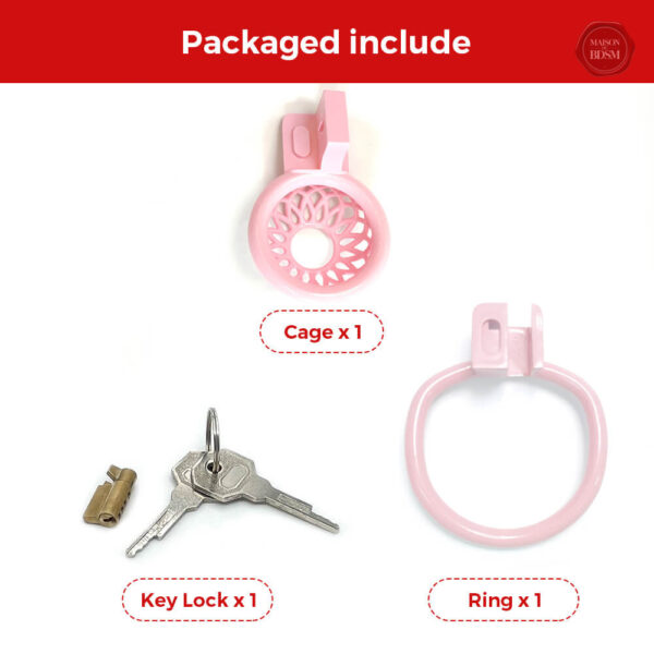 Dispositif de chasteté ajustable et confortable en rose