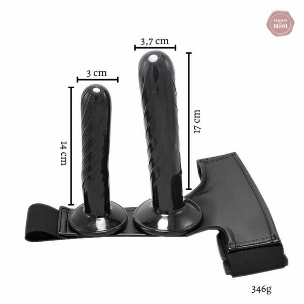 Accessoire intime double stimulation en ceinture noire