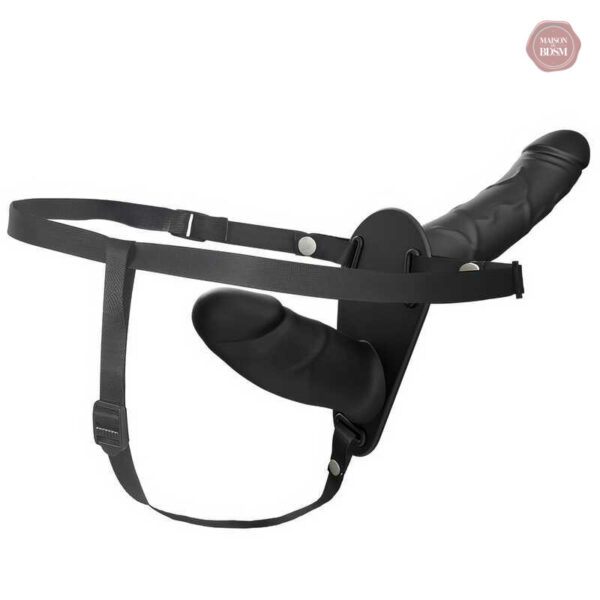 double-gode-ceinture-vibrant-realiste-1 Double gode ceinture vibrant réaliste pour des sensations intenses