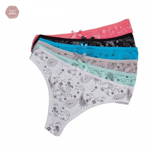 Lingerie à fleurs : ensemble de 6 strings