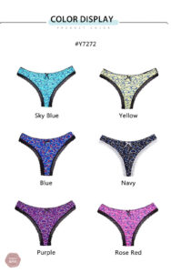 Lot de strings colorés avec motifs floraux