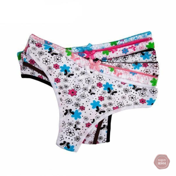 Lingerie féminine : 6 strings à fleurs