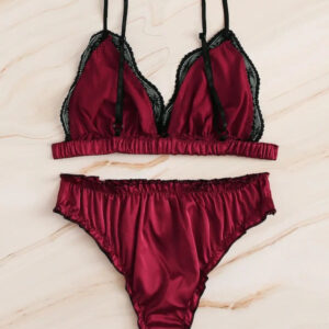 Ensemble de lingerie sexy en dentelle sissy, soutien-gorge et culotte