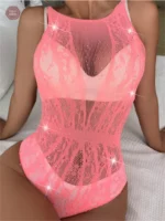 Teddy noir avec finition délicate en dentelle