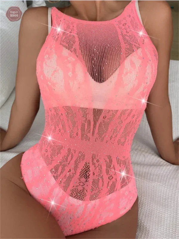 Teddy noir avec finition délicate en dentelle