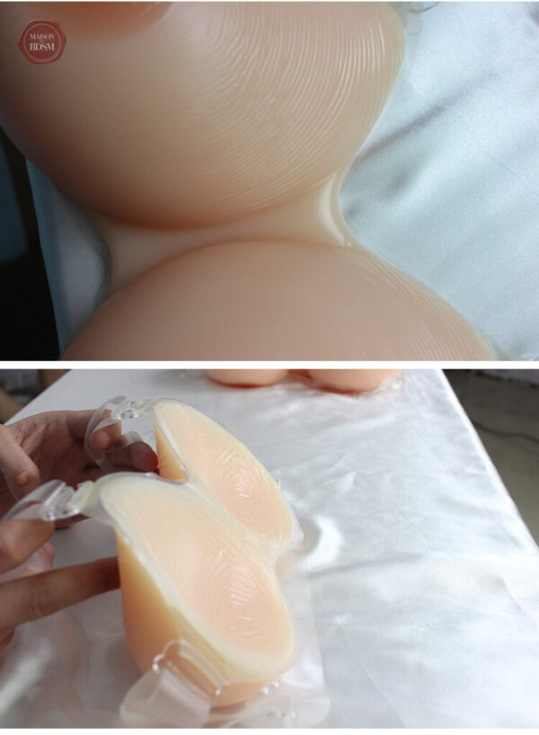 Accessoire transgenre : faux seins en silicone avec harnais