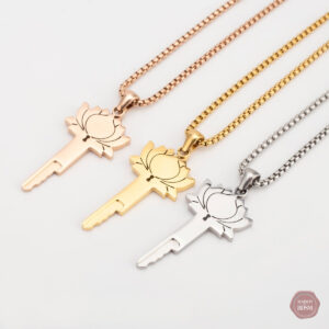 Médaillon clé de chasteté en forme de fleur