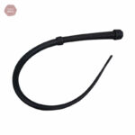 Fouet caoutchouc noir pour jeux BDSM